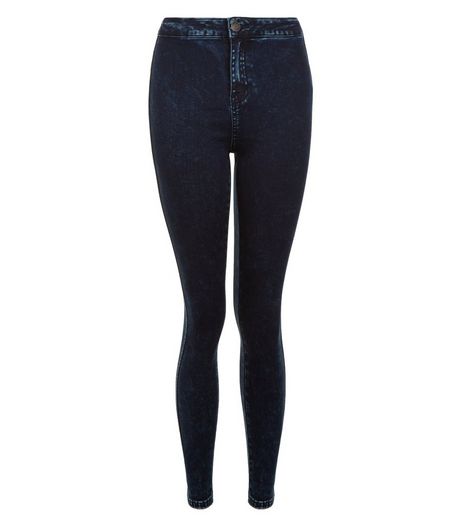 Teens Navy Acid Wash Skinny Jeans | New Look