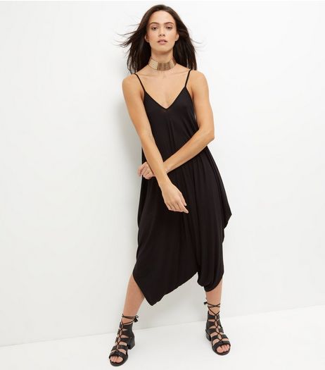 Black V Neck Drape Jumpsuit | New Look