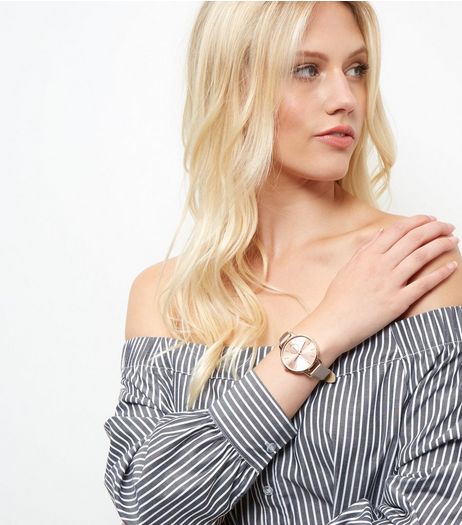 Mink Metallic Strap Watch | New Look