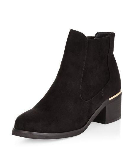 Teens Black Metal Trim Chelsea Boots | New Look