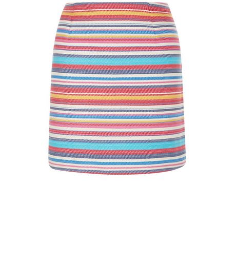 Multicoloured Jacquard Stripe Mini Skirt | New Look