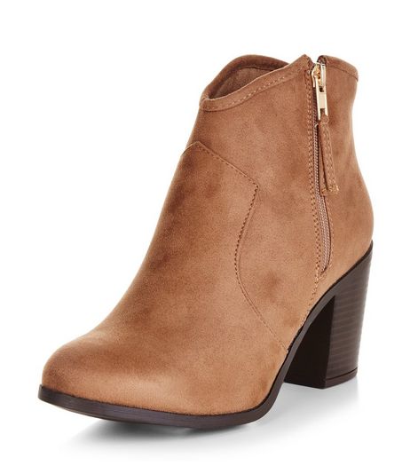 Wide Fit Light Brown Suedette Western Boots | New Look