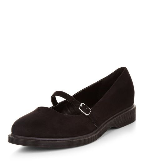 Wide Fit Black Suedette Mary Jane Pumps | New Look