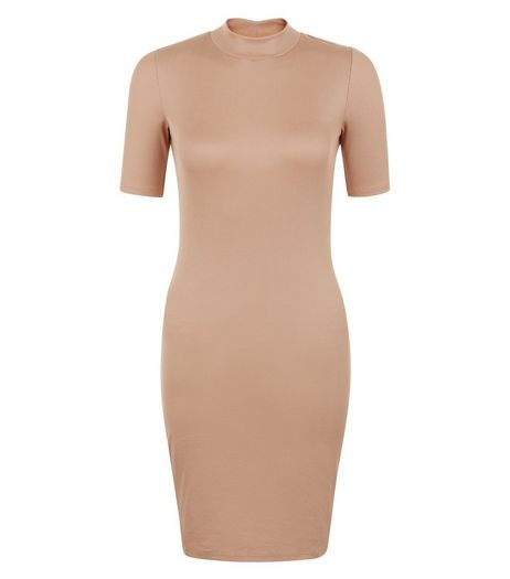 Petite Stone Funnel Neck Bodycon Dress | New Look