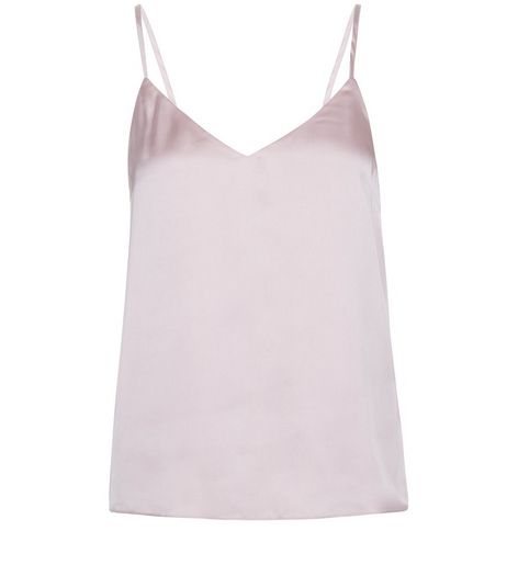 Petite Mid Pink Satin V Neck Cami | New Look