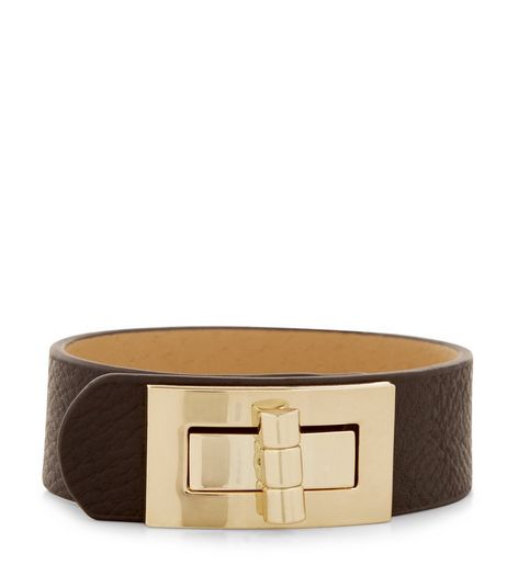 Black Twist Lock Cuff | New Look