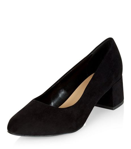 Wide Fit Black Suedette Court Shoes | New Look