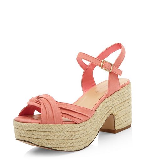 Wide Fit Coral Twist Strap Espadrille Sandals | New Look