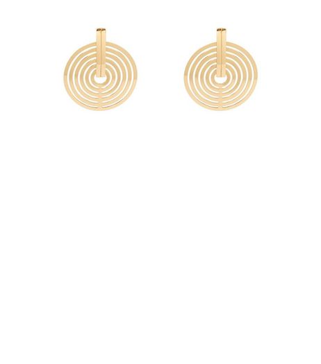 Gold Cut Out Disc Earrings | New Look