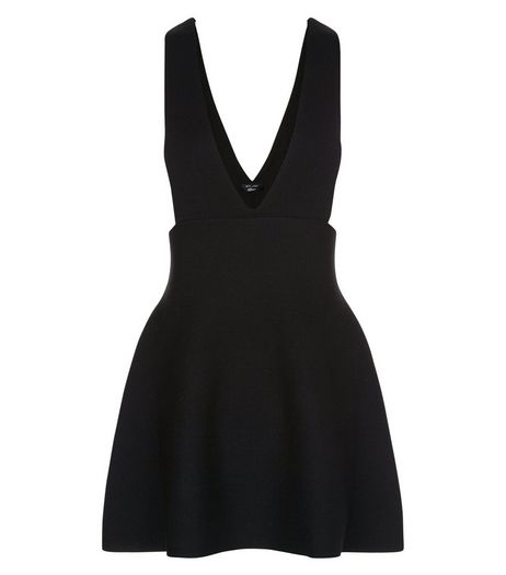 Teens Black Skater Pinafore Dress | New Look