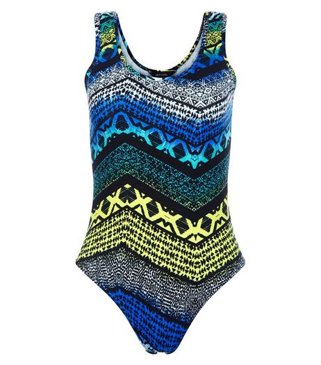 Black Tribal Zig Zag Print Bodysuit | New Look
