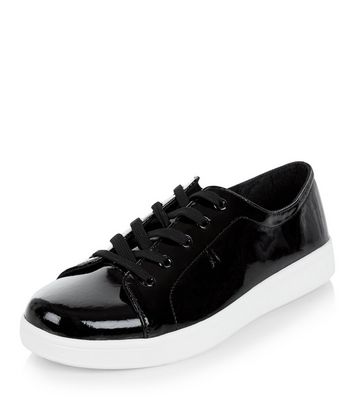 black lace up plimsolls womens