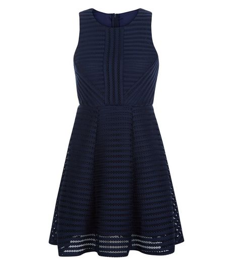 AX Paris Navy Ladder Skater Dress | New Look