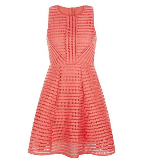 AX Paris Coral Ladder Skater Dress | New Look