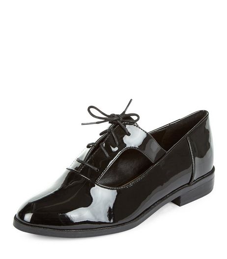 Teens Black Cut Out Lace Up Shoes | New Look