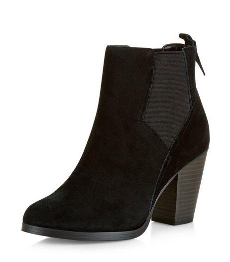 Black Suede Western Chelsea Boots | New Look