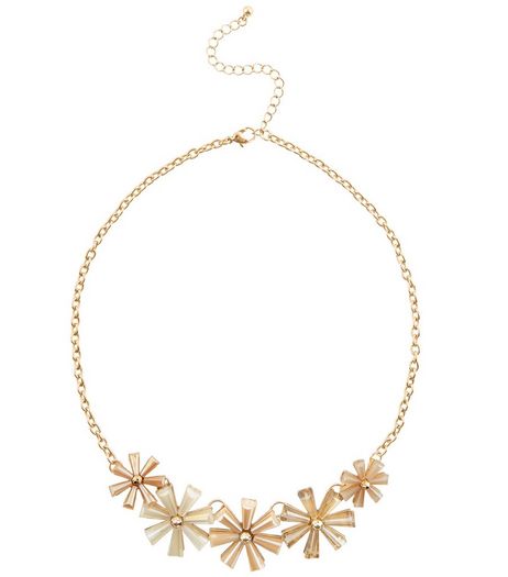 Gold Cone Flower Necklace | New Look