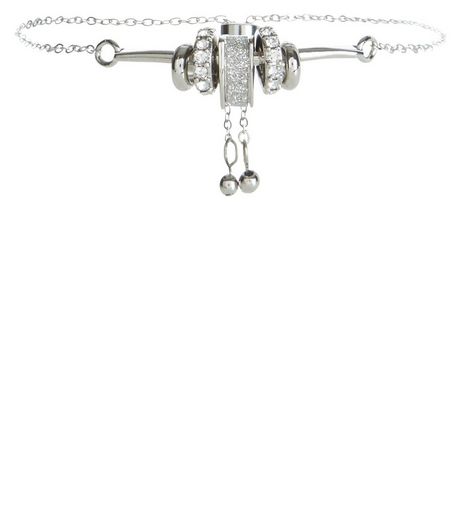 Silver Glitter Charm Bracelet | New Look