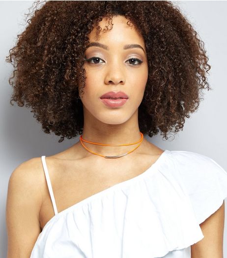Orange Skinny Layered Choker | New Look