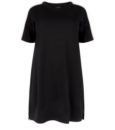 Curves Black Colour Block Sweater Dress | New Look