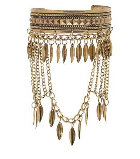 Gold Leaf Drape Arm Cuff | New Look