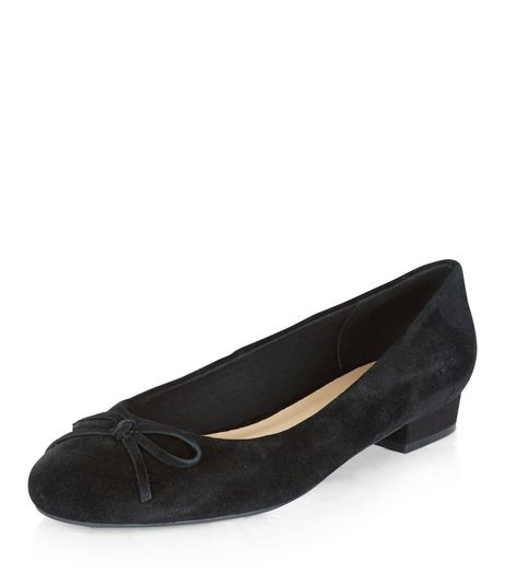 Wide Fit Black Leather Ballet Pumps | New Look