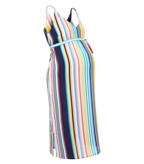 Maternity Yellow Stripe Cami Slip Dress | New Look