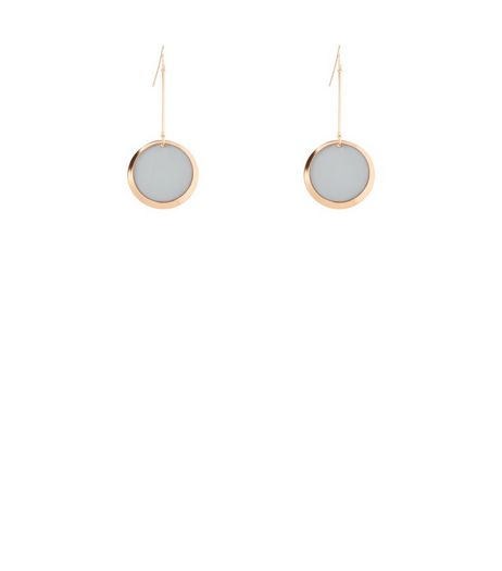 Gold Contrast Drop Disc Earrings | New Look
