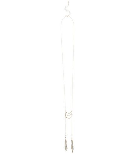 Gold Chevron Tassel Bolo Necklace | New Look