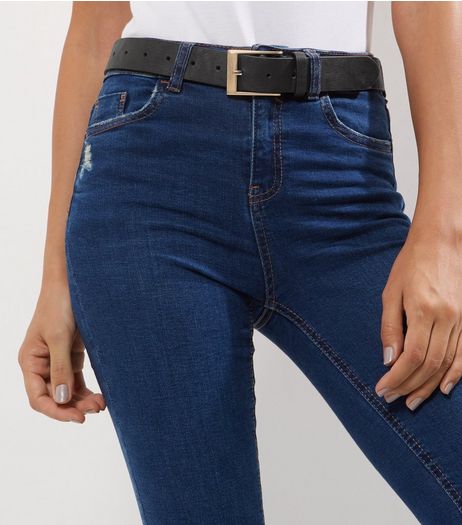 Black Leather-Look Belt | New Look