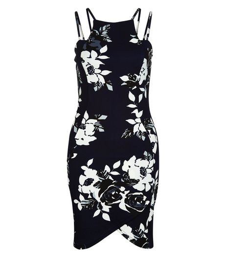 AX Paris Navy Floral Print Strappy Dress | New Look