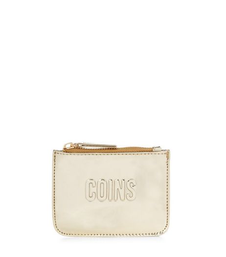 Gold Coins Zip Top Coin Purse | New Look