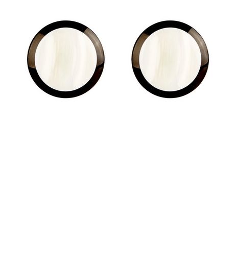 Black Contrast Disc Stud Earrings | New Look