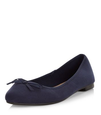navy ballet pumps wide fit