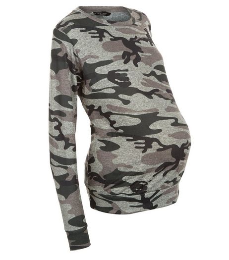Maternity Green Camo Print Sweater | New Look