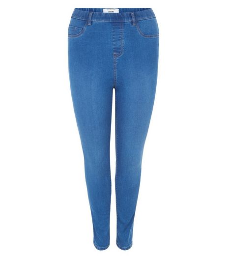 Curves Washed Blue Jeggings | New Look