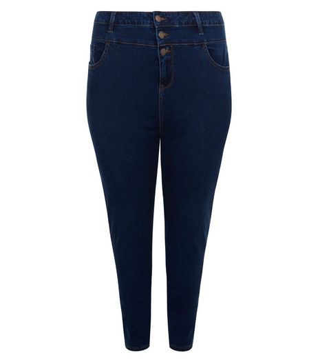 Curves Navy High Waist Skinny Jeans | New Look