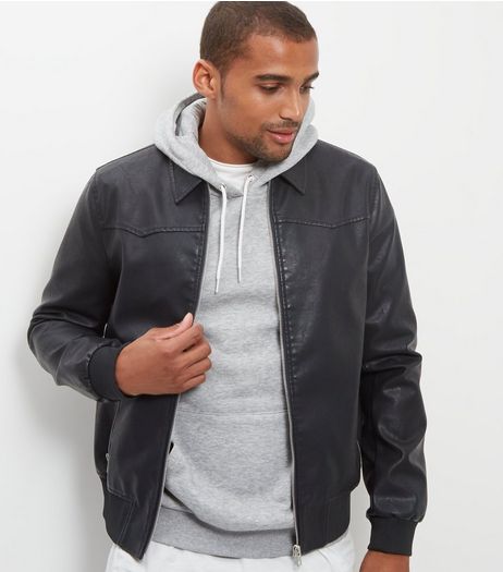 Black Leather-look Jacket | New Look