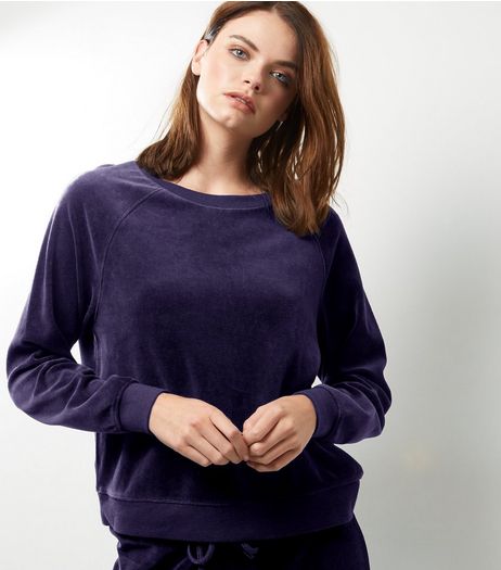 Navy Velvet Sweater | New Look