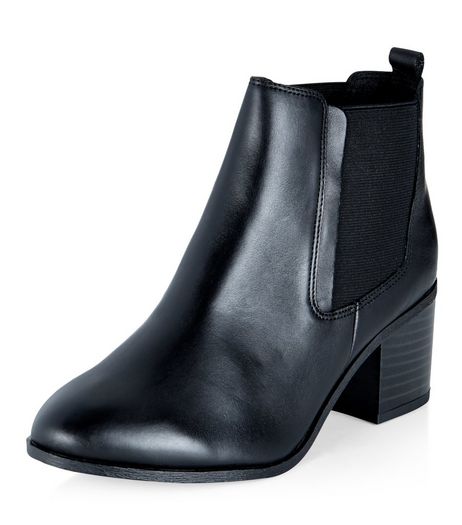 Wide Fit Black Leather Chelsea Boots | New Look