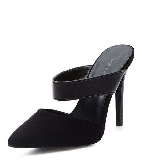 Black Suedette Pointed Mules | New Look