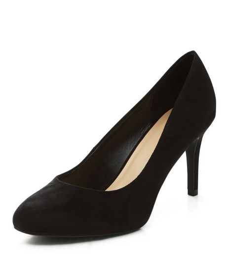 Black Suedette Court Shoes | New Look