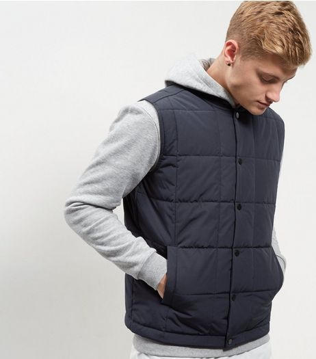 Navy Quilted Gilet | New Look