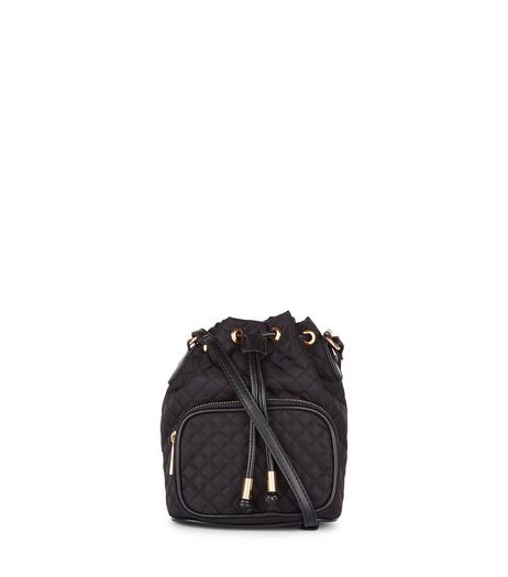 Black Mini Quilted Duffle Bag | New Look