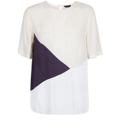 White Colour Block T-Shirt | New Look