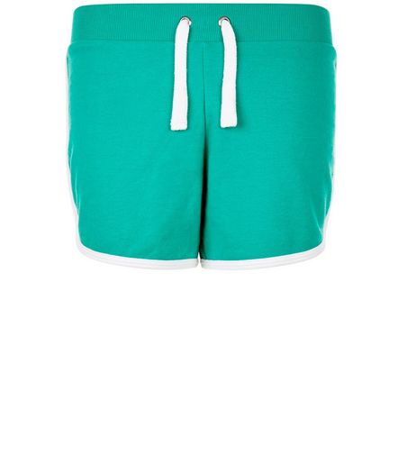 Teens Green Contrast Trim Shorts | New Look