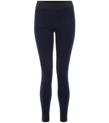 Navy Elasticated Waist Jeggings | New Look