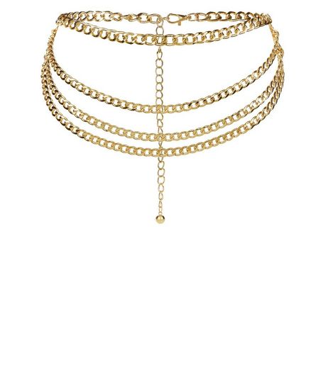 Gold Chain Layered Belt | New Look