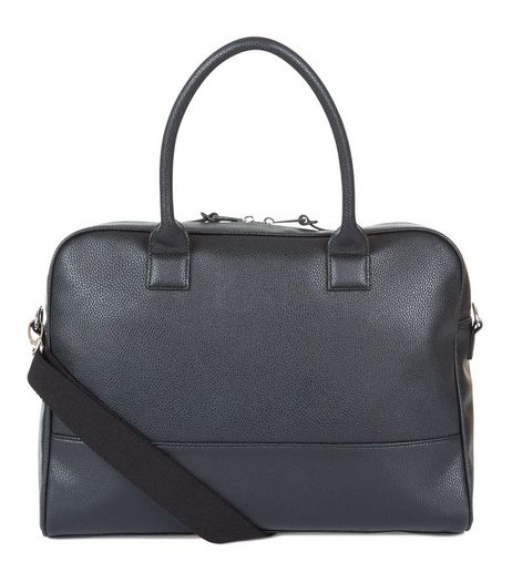Black Leather-Look Satchel | New Look