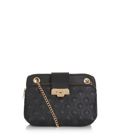 Black Quilted Shoulder Bag | New Look